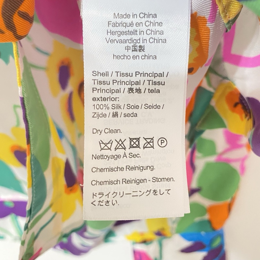 J Crew Collection Silk Blouse Shirt 10 Multicolor Floral Button Up Glam Cottage - Picture 9 of 10
